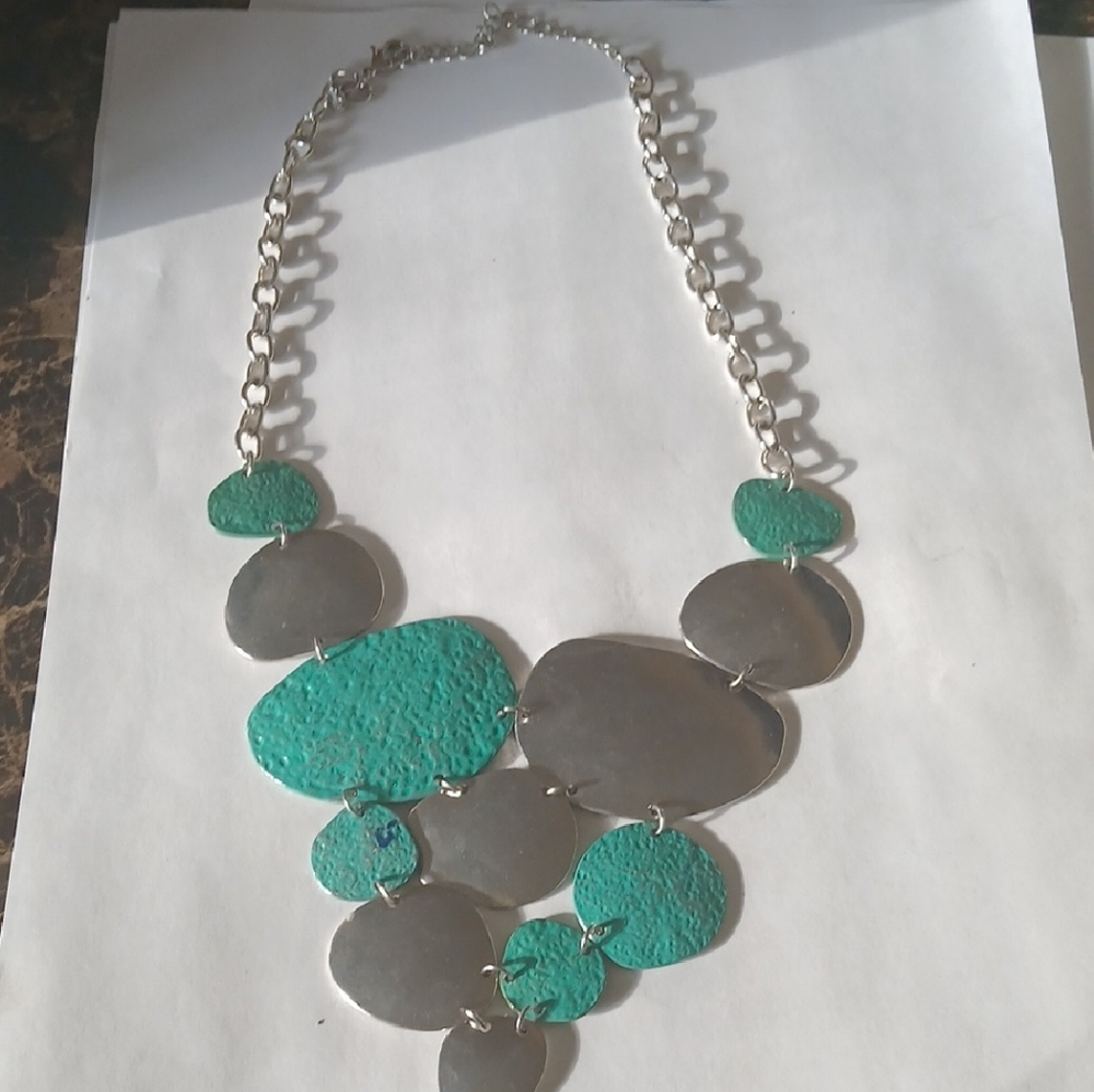 Silver and Turquoise Statement Necklace